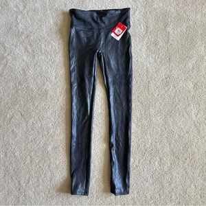 SPANX Black Faux Leggings size XS NEW